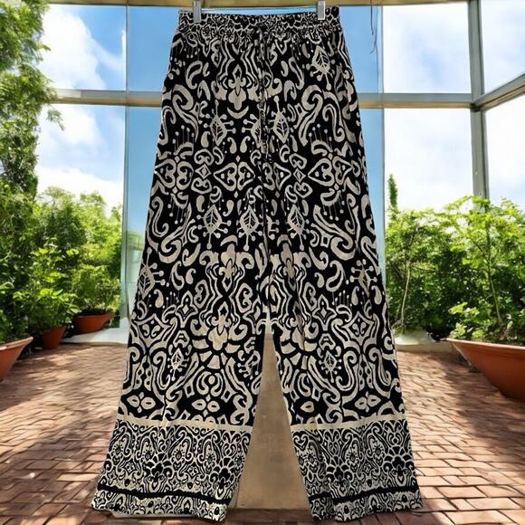 NEW We Love Wide Leg Elastic High Waist Printed Boho Hippie Palazzo Pants M N… - Picture 16 of 16